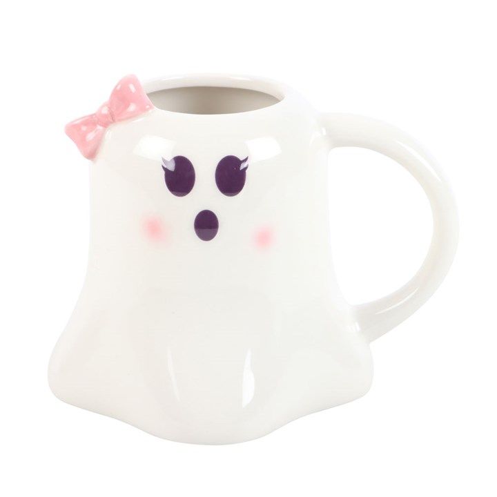 MISS BOO GHOST SHAPED MUG WITH BOW