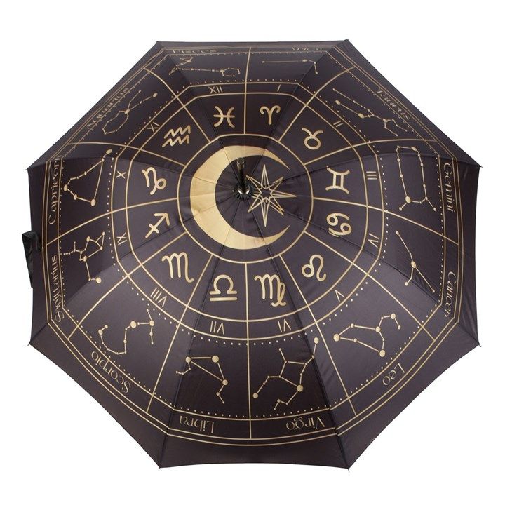 BLACK ASTROLOGY WHEEL UMBRELLA