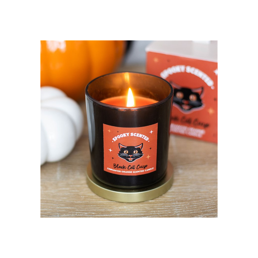 BLACK CAT CURSE CINNAMON ORANGE CANDLE