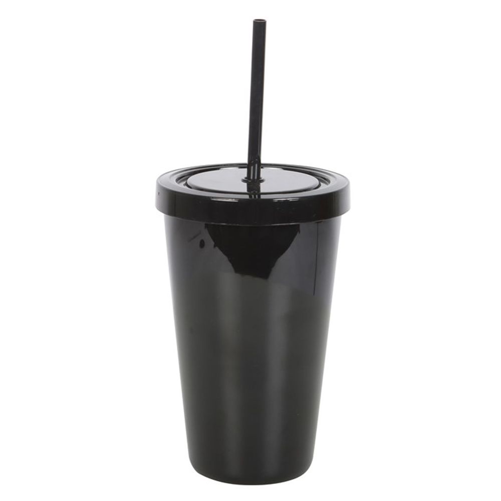 DEADLY POISON PLASTIC TUMBLER WITH STRAW