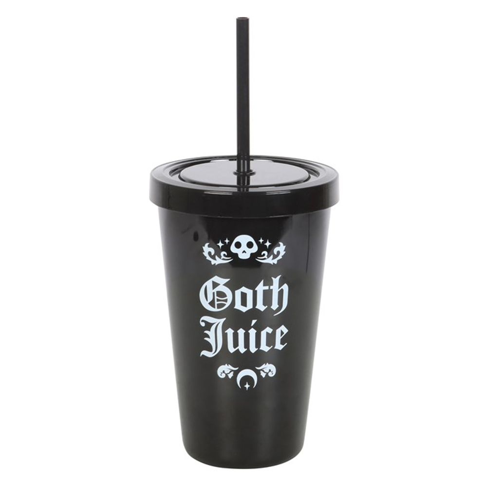 GOTH JUICE PLASTIC TUMBLER WITH STRAW