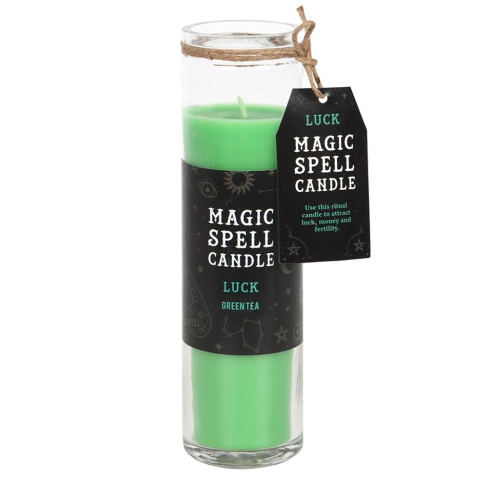 GREEN TEA 'LUCK' MAGIC SPELL TUBE CANDLE