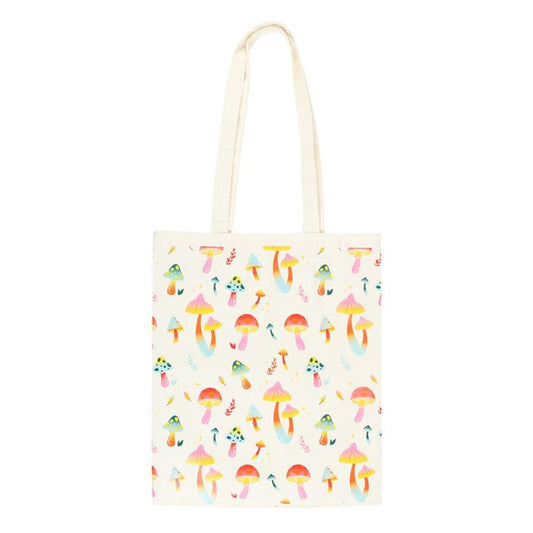 FUNKY FUNGI MUSHROOM PRINT POLYCOTTON TOTE BAG