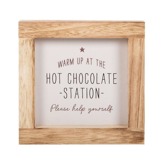 HOT CHOCOLATE STATION WOODEN SIGN