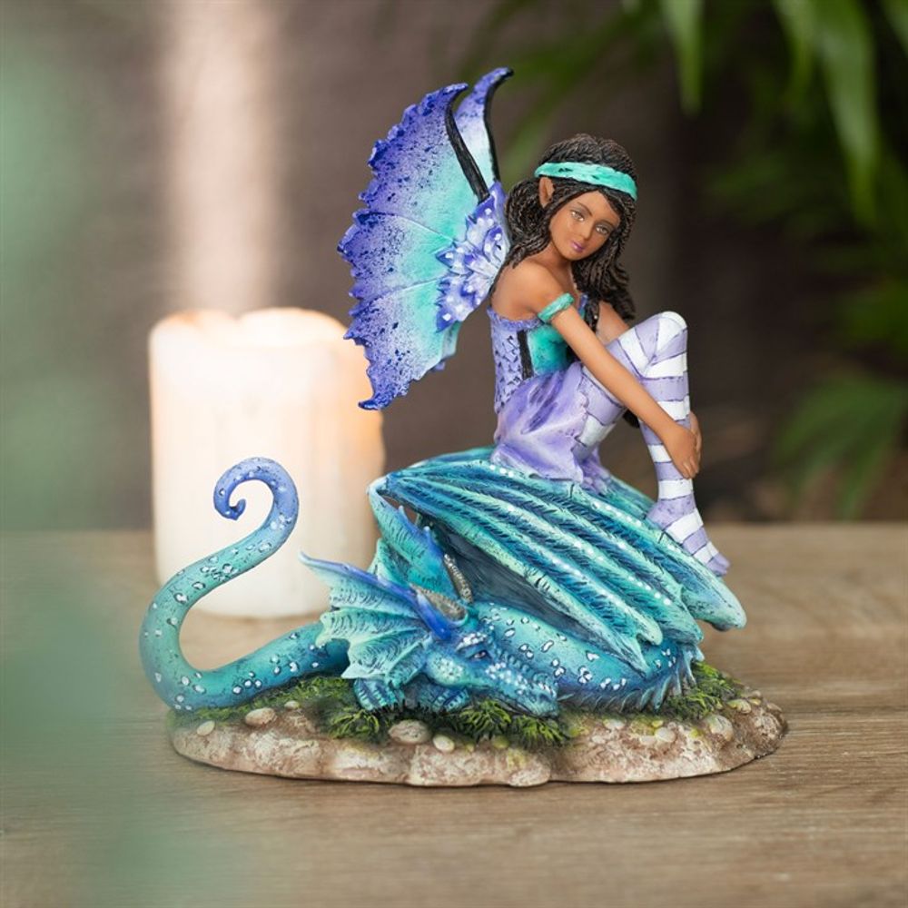 16cm DRAGON PERCH FAIRY FIGURINE BY AMY BROWN