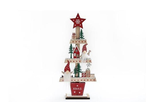 29.5cm WOODEN GONK TREE STANDING DECORATION