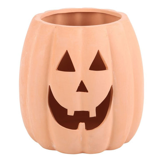 25cm TERRACOTTA CUT OUT PUMPKIN DECORATION