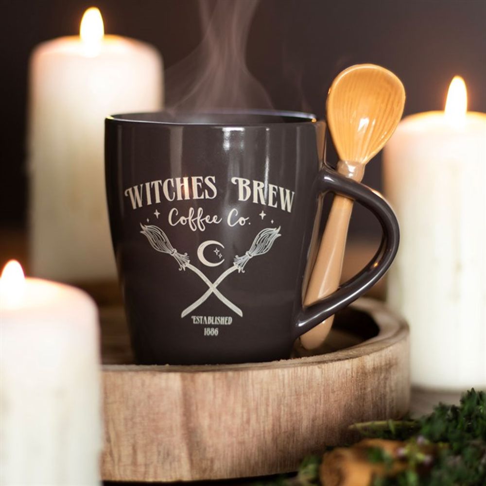 WITCHES BREW COFFEE CO. MUG AND SPOON SET