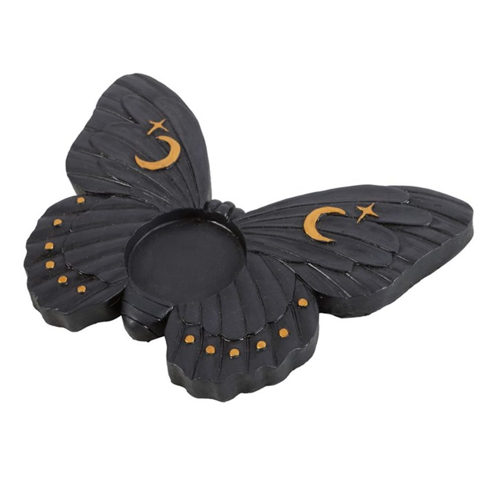 BLACK MOTH TEALIGHT CANDLE HOLDER