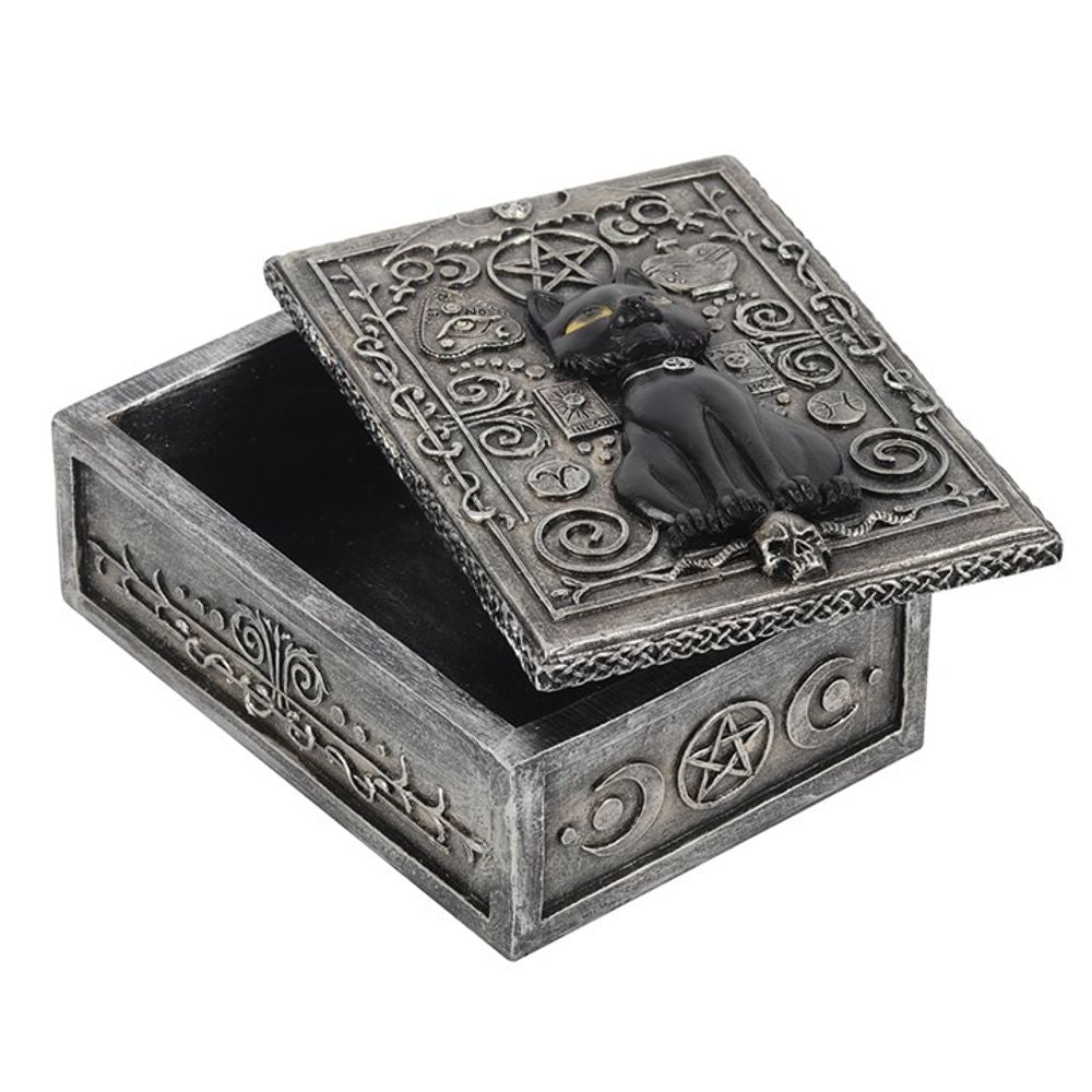 GOTHIC BLACK CAT RESIN STROAGE BOX