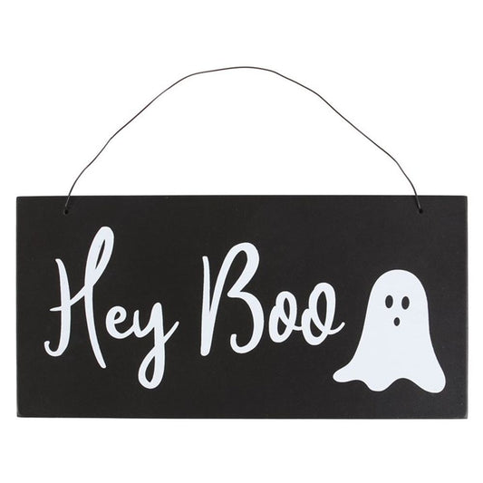 HEY BOO HANGING SIGN