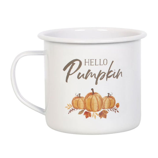 HELLO PUMPKIN ENAMEL MUG