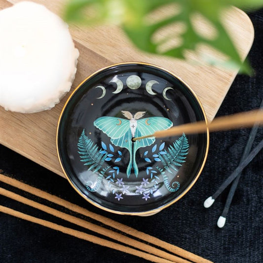 LUNA MOTH CERAMIC INCENSE PLATE