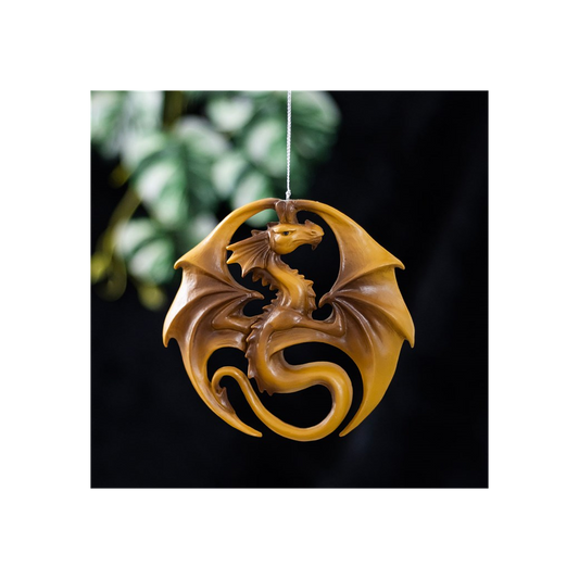 DRAGON MEDAL HANGING ORNAMENT BY ANNE STOKES