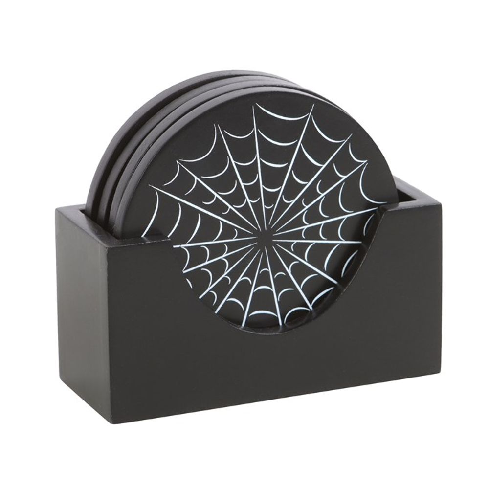 BLACK SPIDERWEB COASTER SET