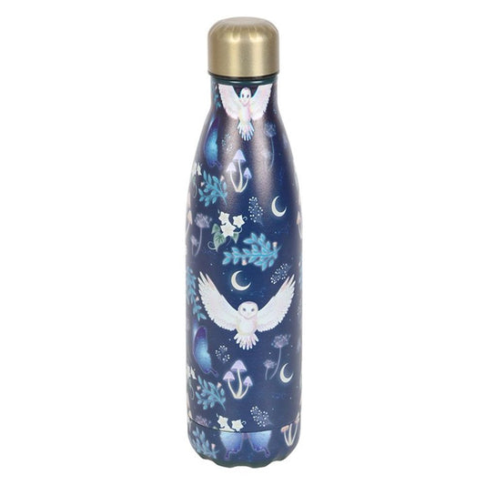 NIGHT FLIGHT OWL PRINT METAL WATER BOTTLE