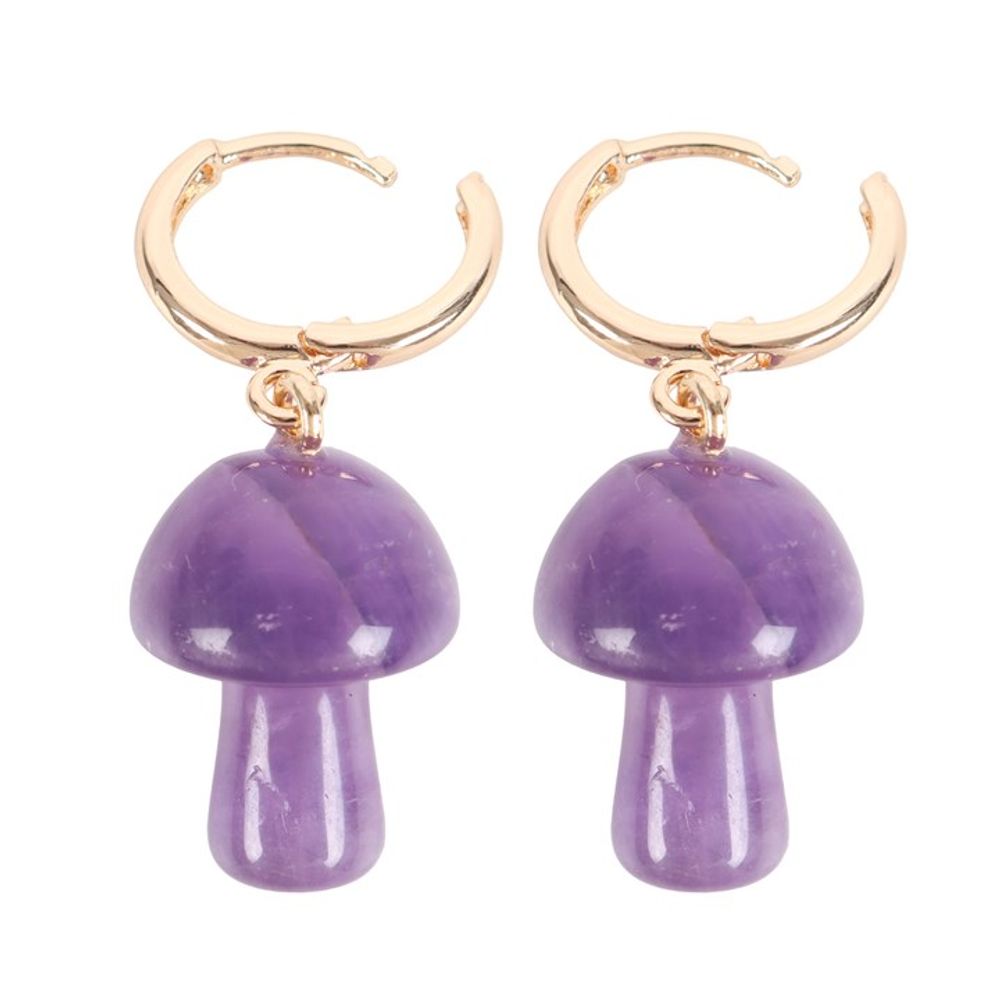 AMETHYST CRYSTAL MUSHROOM EARRINGS