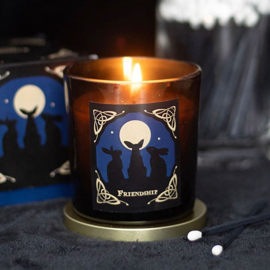 'MOON GAZING HARES' FRIENDSHIP CANDLE BY LISA PARKER