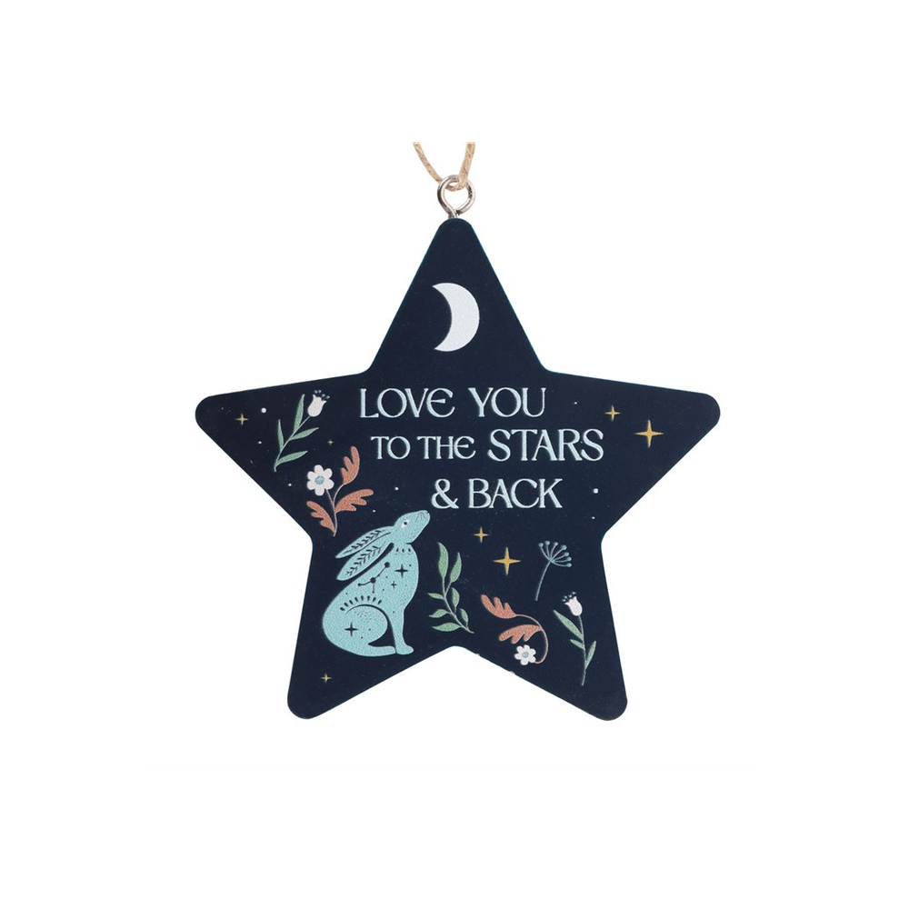 LOVE YOU TO THE STARS AND BACK HARE HANGING DECORATION