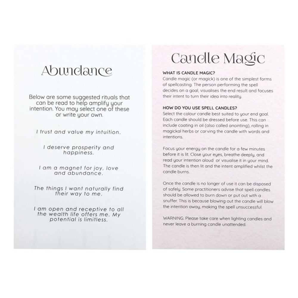 PACK OF 12 ABUNDANCE SPELL CANDLES