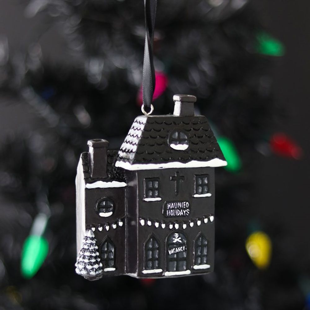 HAUNTED HOLIDAY HOUSE RESIN CHRISTMAS DECORATION