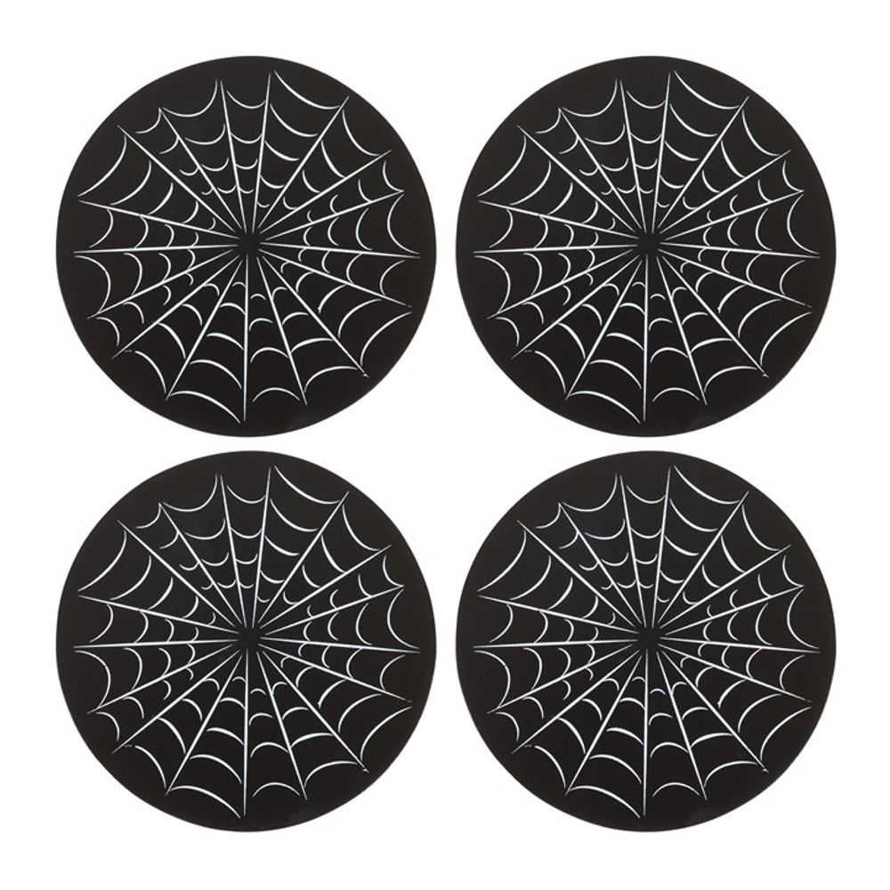 BLACK SPIDERWEB COASTER SET