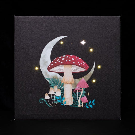 FOREST MUSHROOM LIGHT UP CANVAS PLAQUE