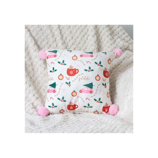 SQUARE SUGARPLUM FUN CHRISTMAS PRINT CUSHION