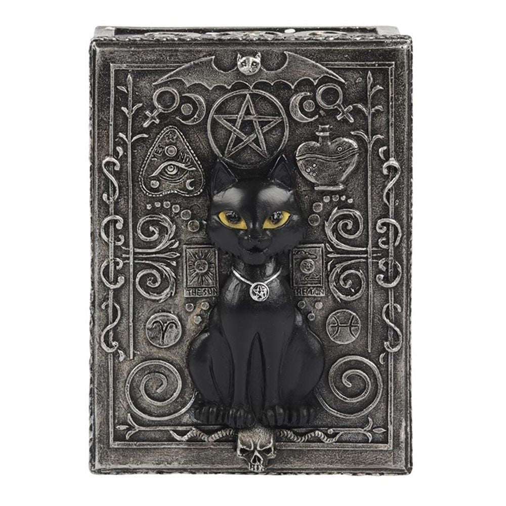 GOTHIC BLACK CAT RESIN STROAGE BOX