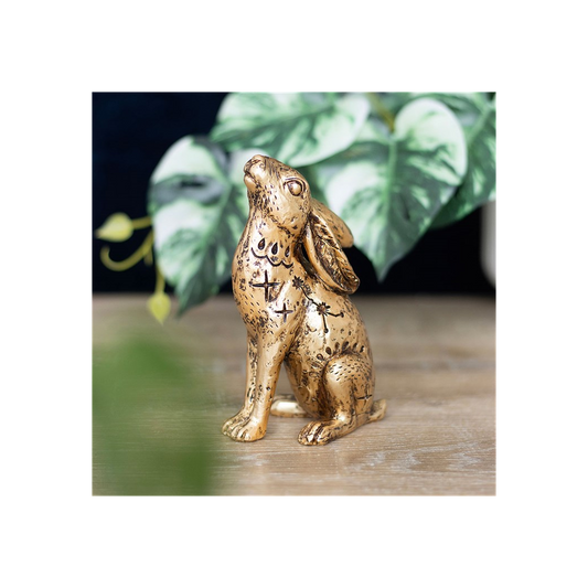 13cm RESIN MIDNIGHT HARE ORNAMENT