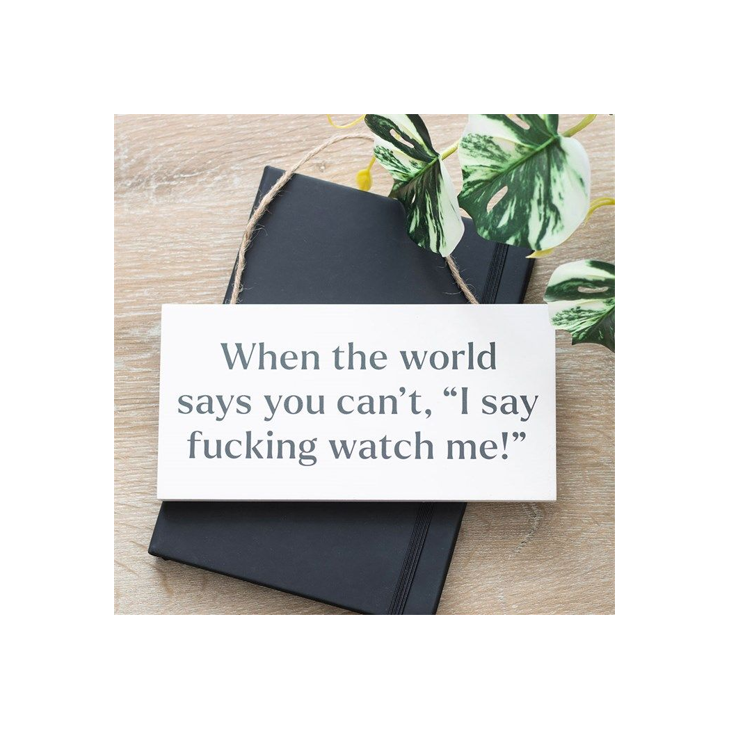 F*CKING WATCH ME! SWEARY HANGING SIGN