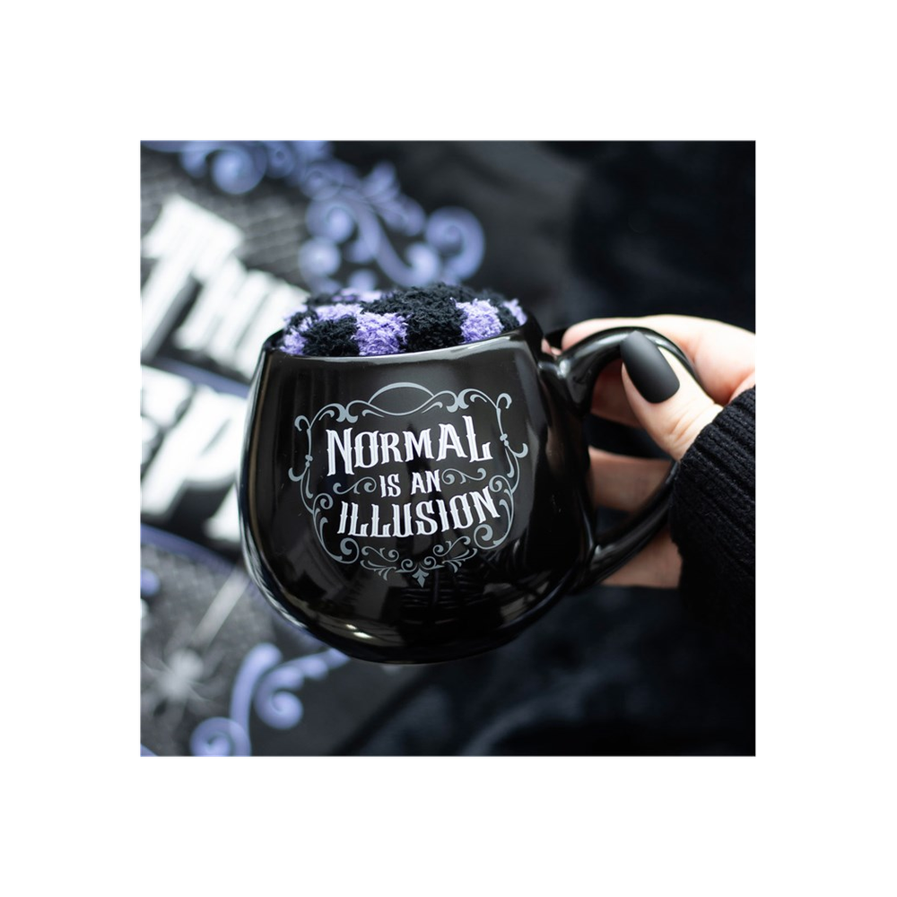 NORMAL IS AN ILLUSION GOTHIC MUG AND SOCKS SET