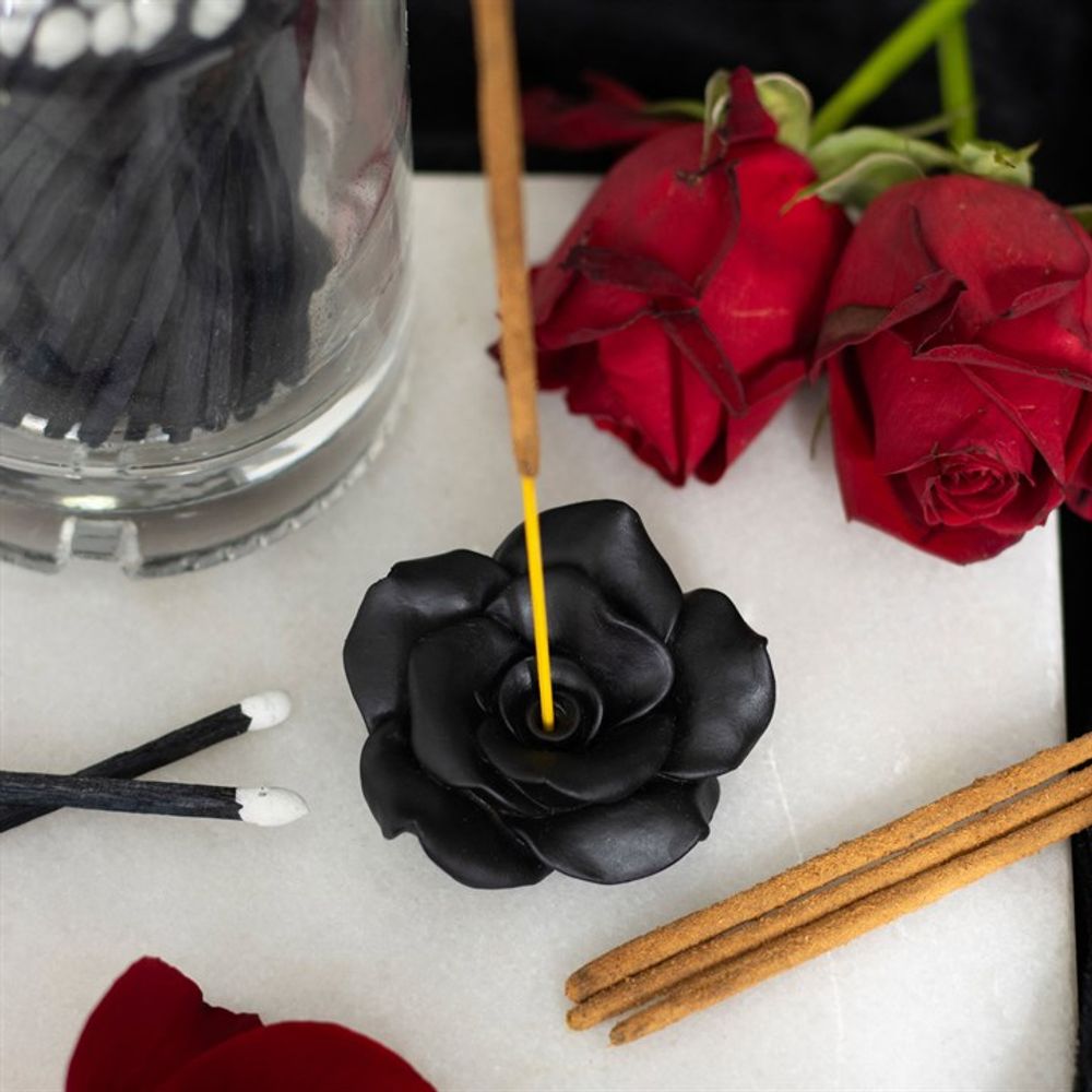 BLACK ROSE RESIN INCENSE STICK HOLDER