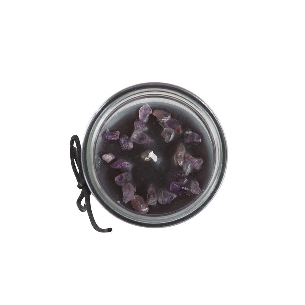 CRYSTAL WITCH JASMINE TUBE CANDLE WITH AMETHYST CHIPS