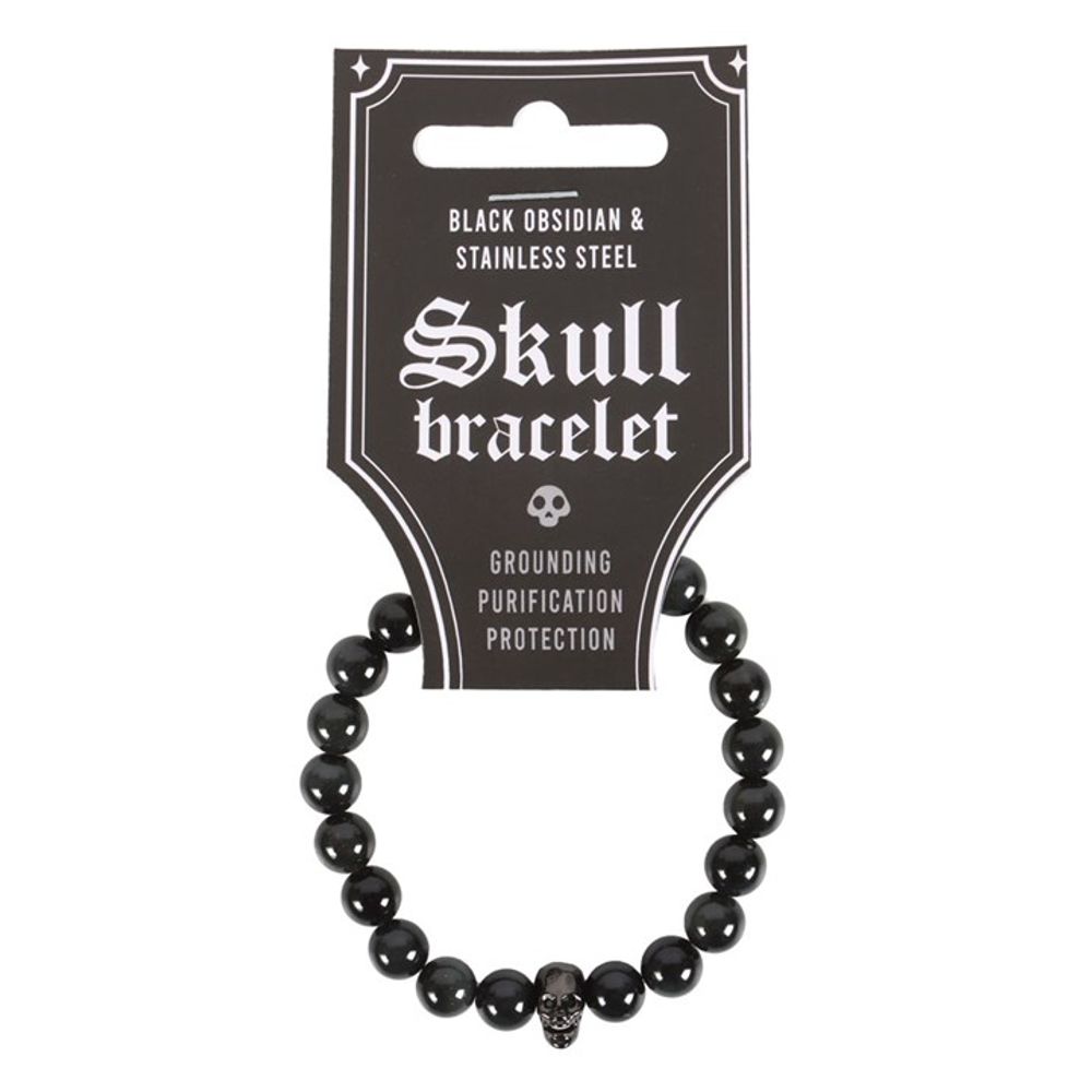 BLACK OBSIDIAN SKULL BRACELET