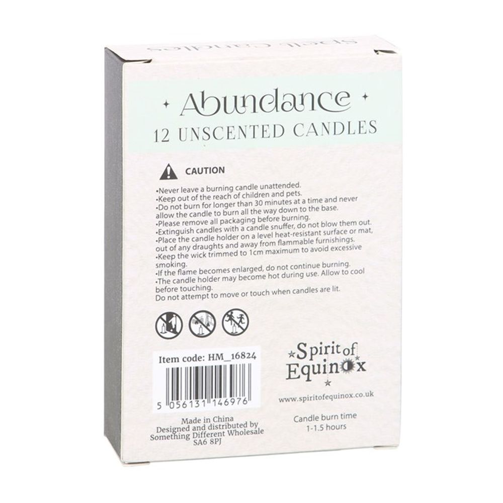 PACK OF 12 ABUNDANCE SPELL CANDLES