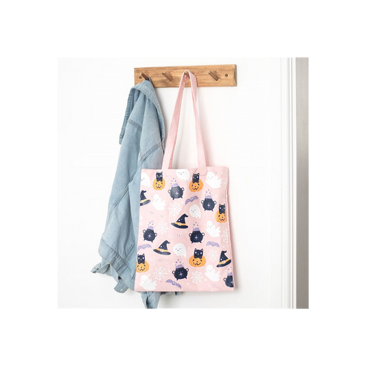 CUTE HALLOWEEN PRINT POLYCOTTON TOTE BAG