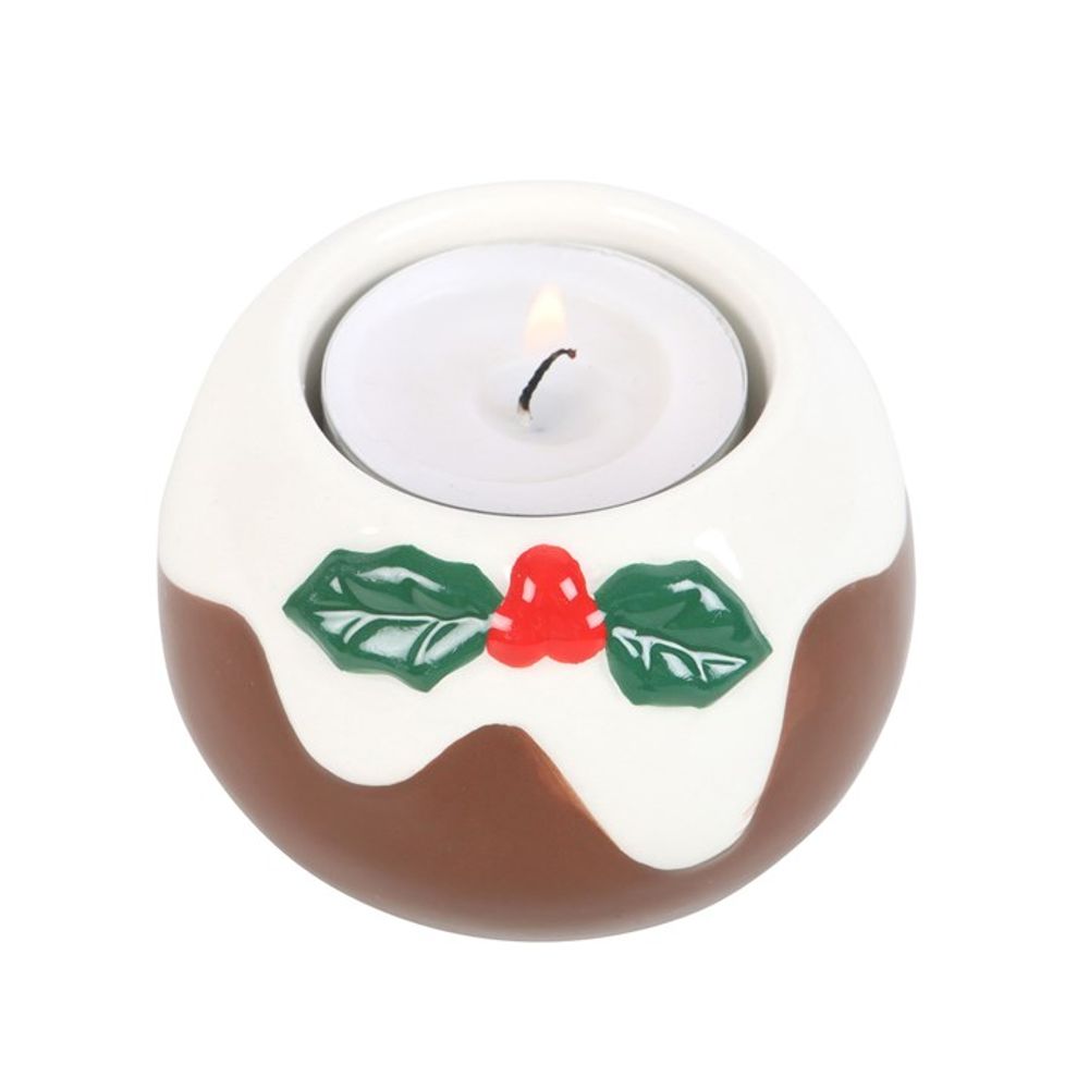 CHRISTMAS PUDDING TEALIGHT CANDLE HOLDER