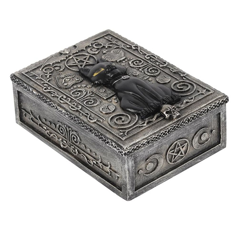 GOTHIC BLACK CAT RESIN STROAGE BOX