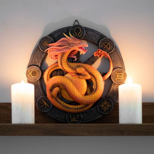 'LITHA' DRAGON RESIN WALL PLAQUE BY ANNE STOKES