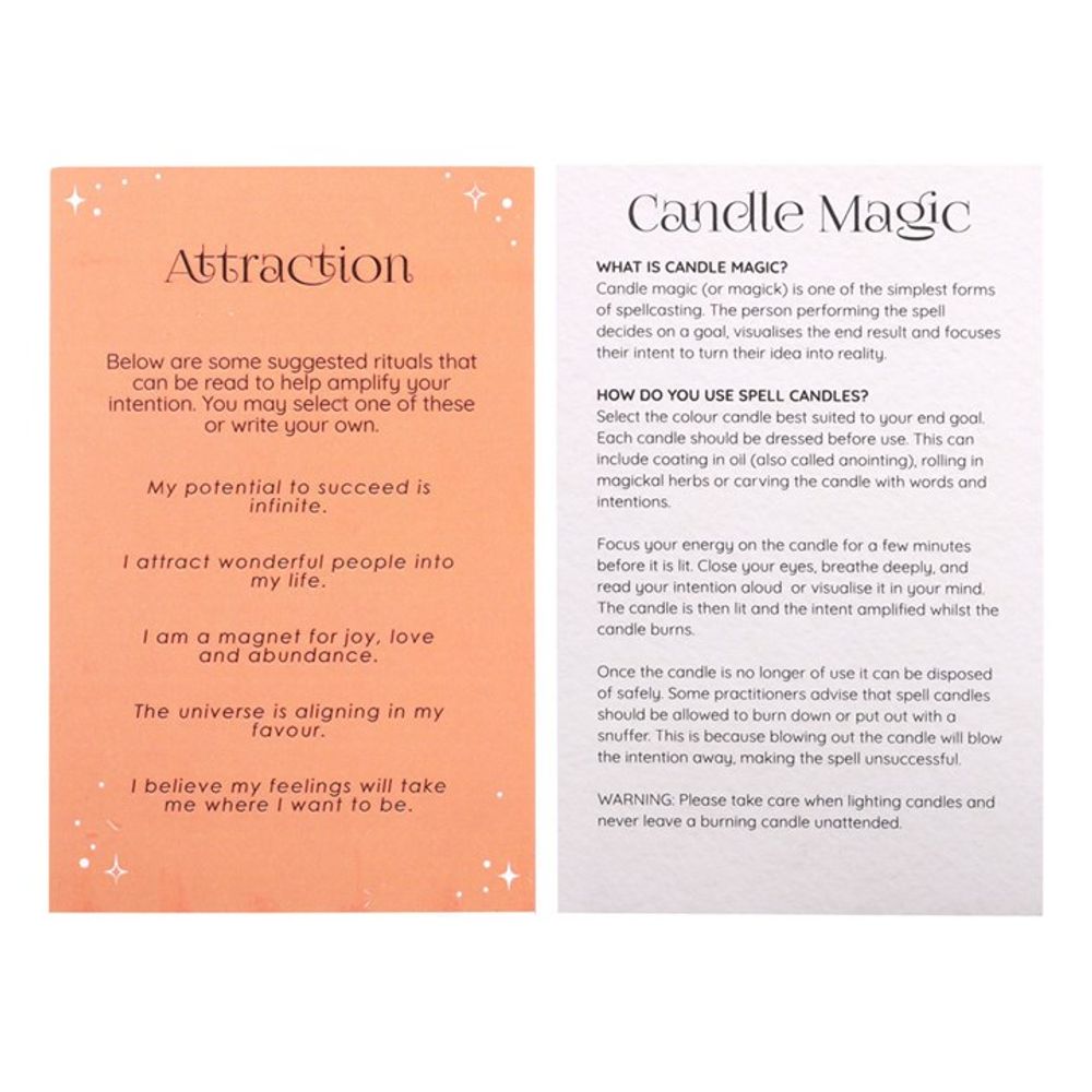 PACK OF 12 ATTRACTION SPELL CANDLES