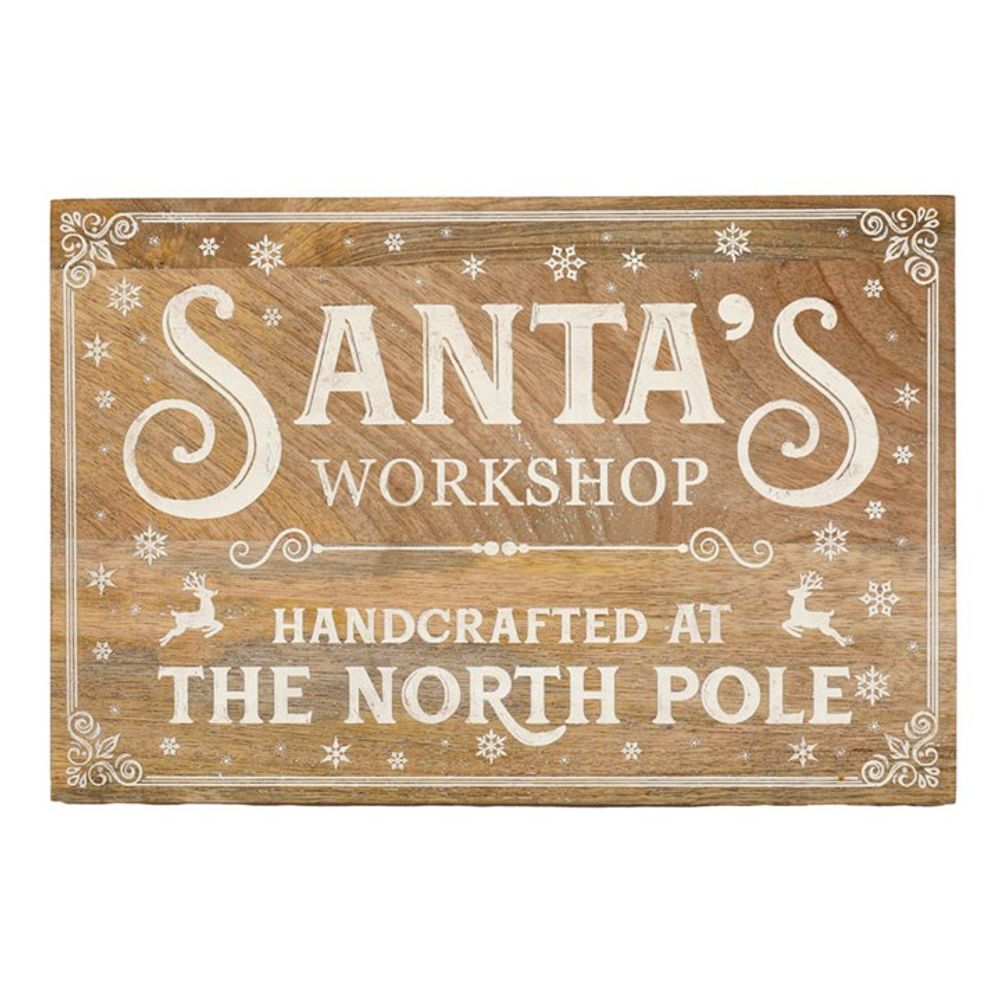 30cm SANTA'S WORKSHOP WALL PLAQUE