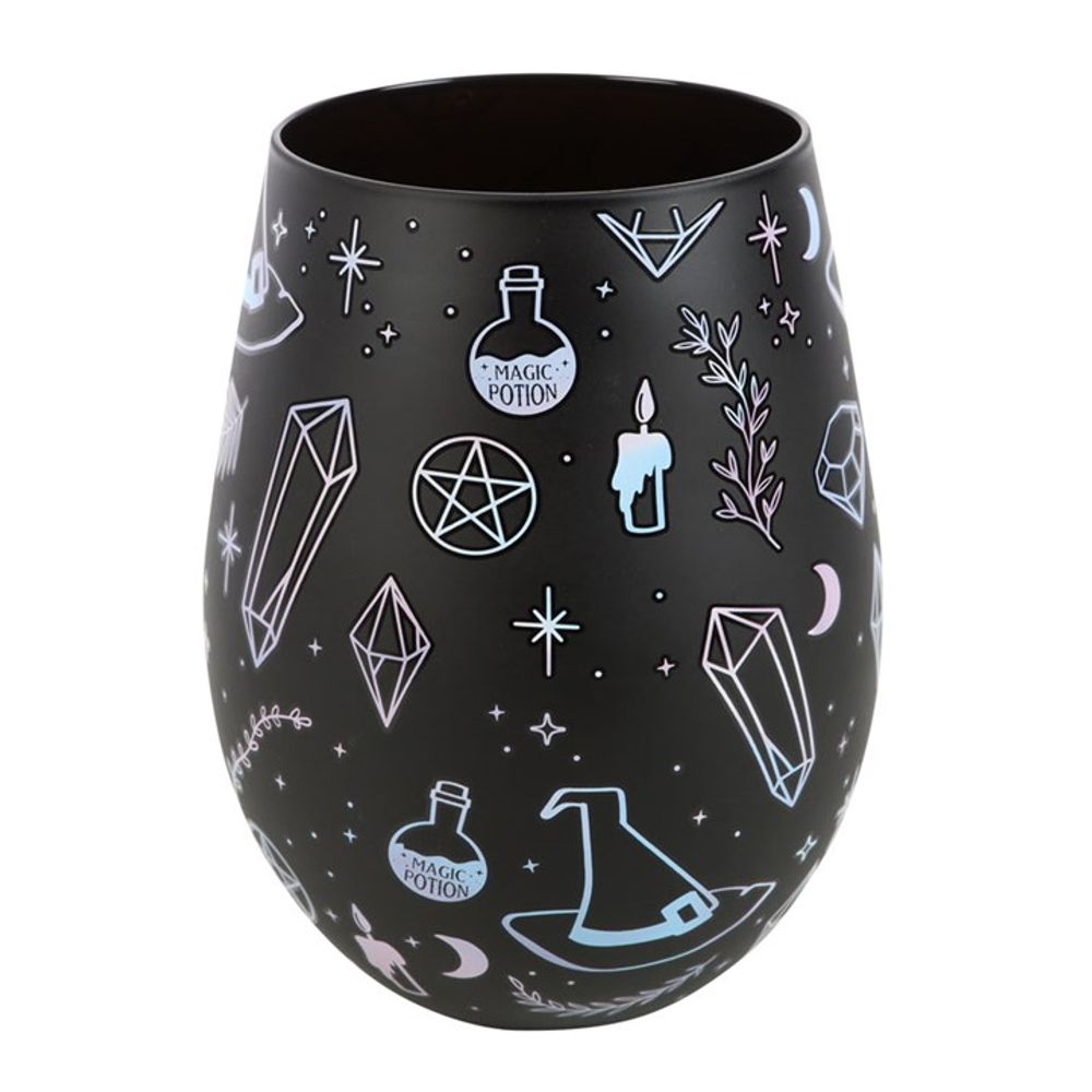 CRYSTAL WITCH PRINT STEMLESS GLASS