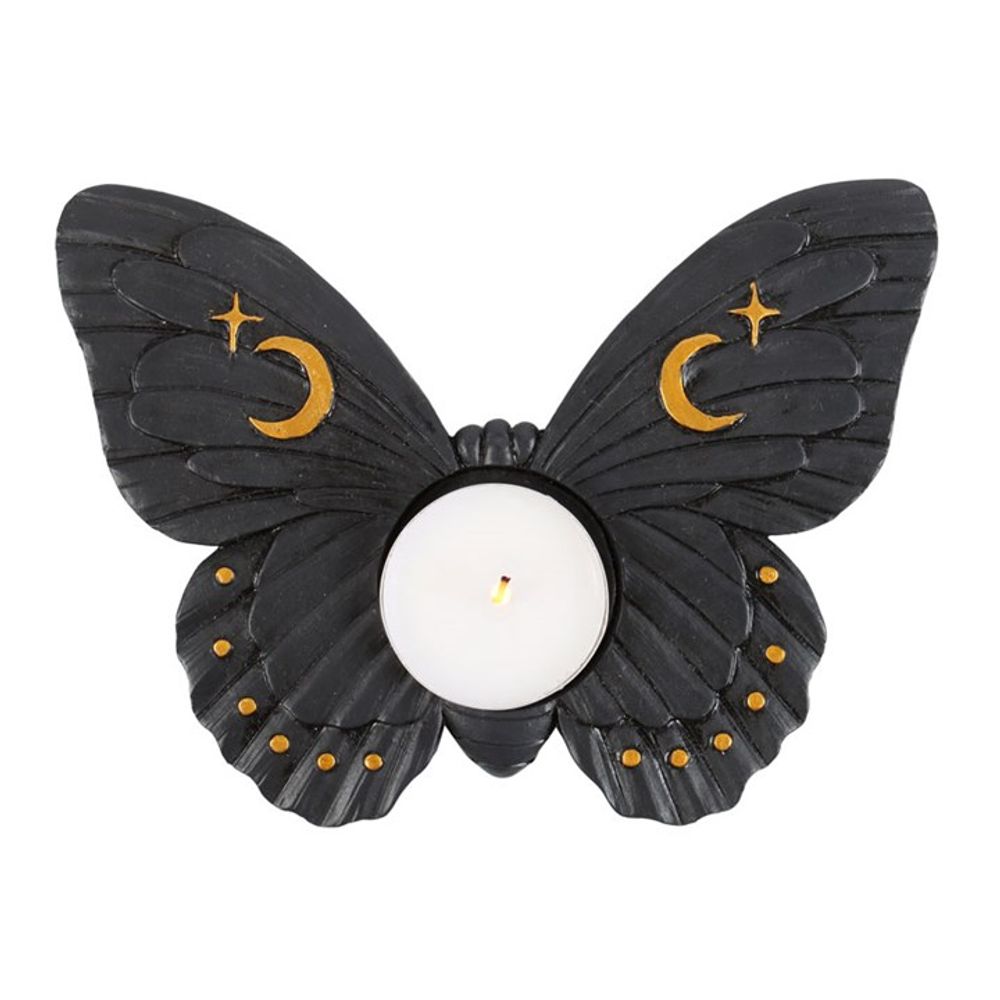 BLACK MOTH TEALIGHT CANDLE HOLDER