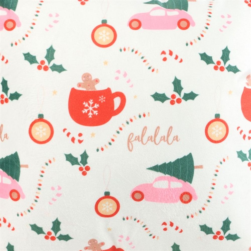 SQUARE SUGARPLUM FUN CHRISTMAS PRINT CUSHION