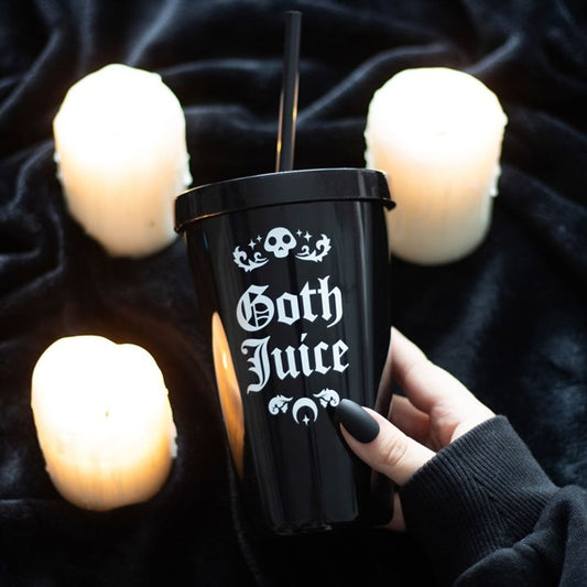 GOTH JUICE PLASTIC TUMBLER WITH STRAW