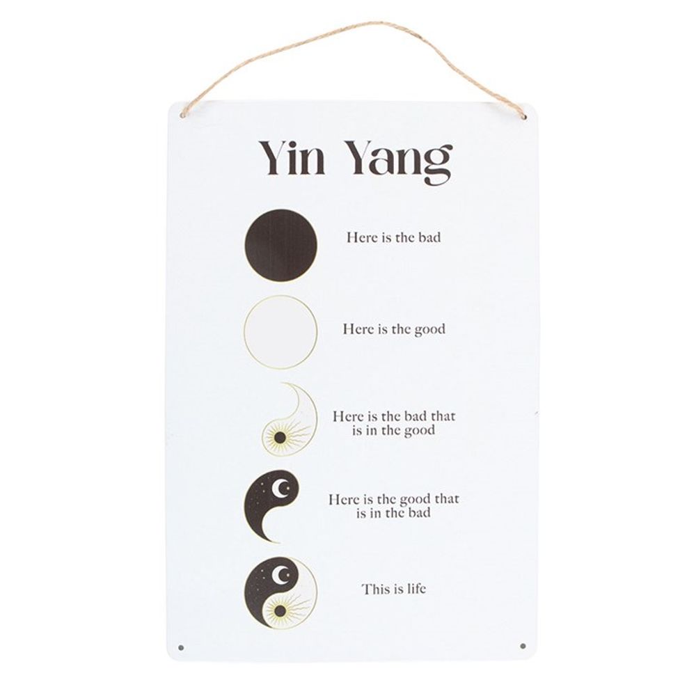 30cm YIN YANG HANGING METAL SIGN